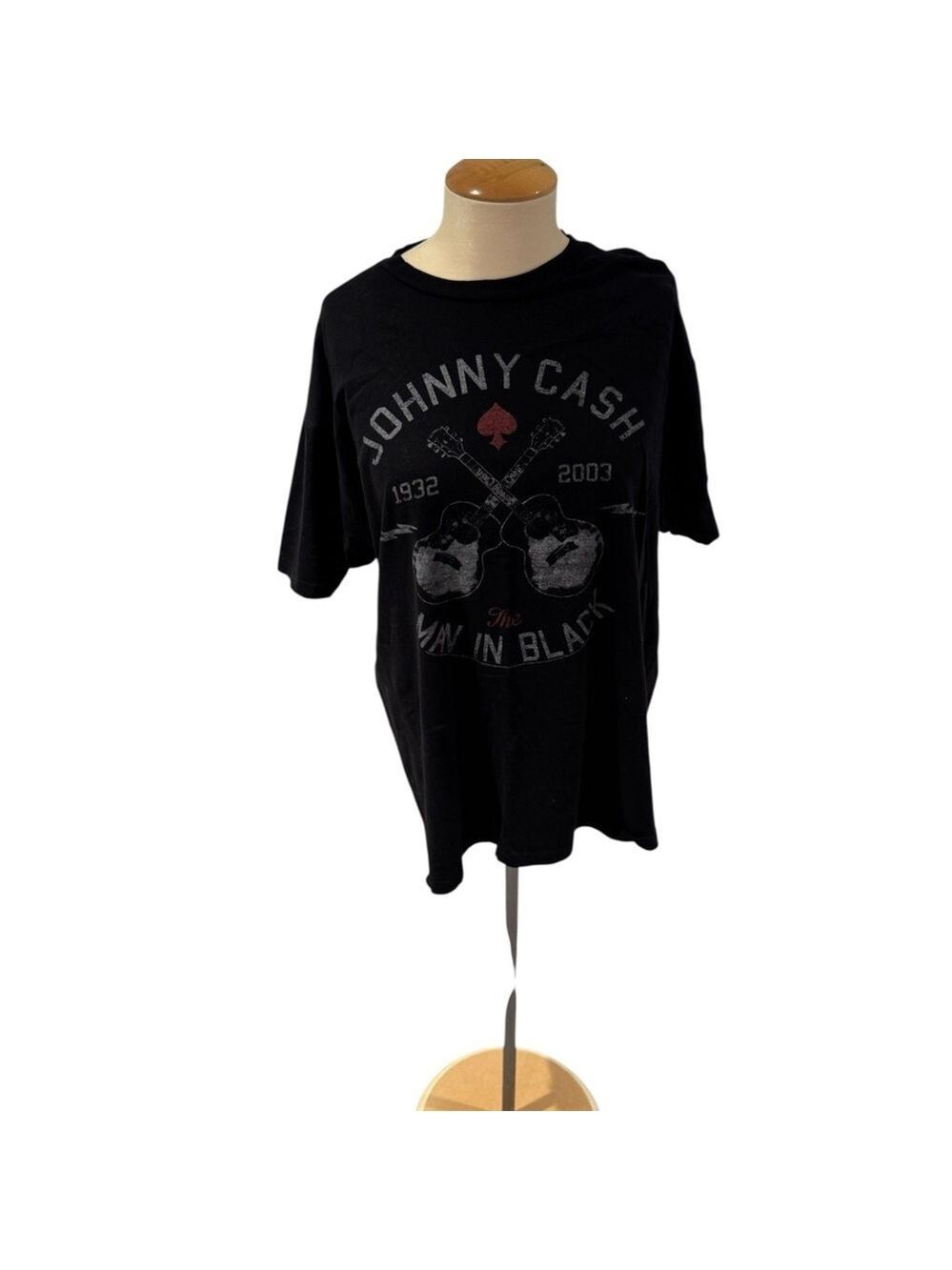 Black Graphic Tee - Johnny Cash Design - size L
